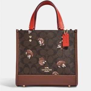Coach Dempsey Tote 22 In Signature Canvas With Hedgehog Print